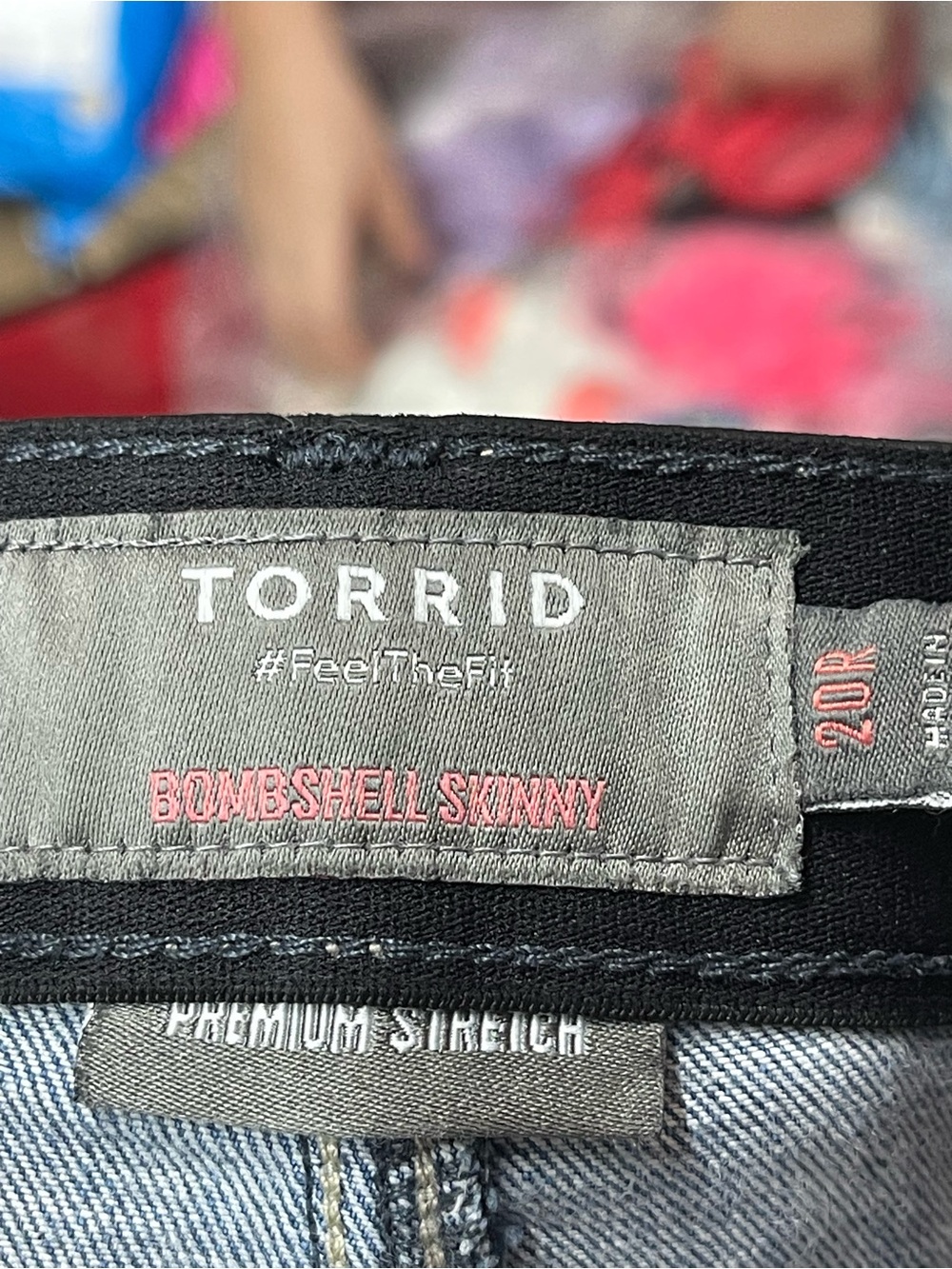 torrid Bombshell Mid Blue Button-Fly Distressed Jeggings - Picture 3 of 4